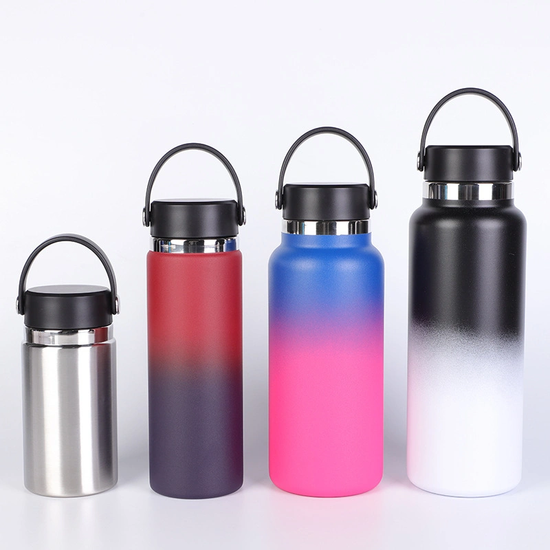 32oz Double Stainless Steel Space Pot Spray Gradient Color Vacuum Insulated Water Bottle Thermoses Flask 304 Thermoses Cup